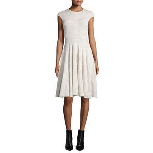 Alexander McQueen Cap-Sleeve Spine Lace Dress